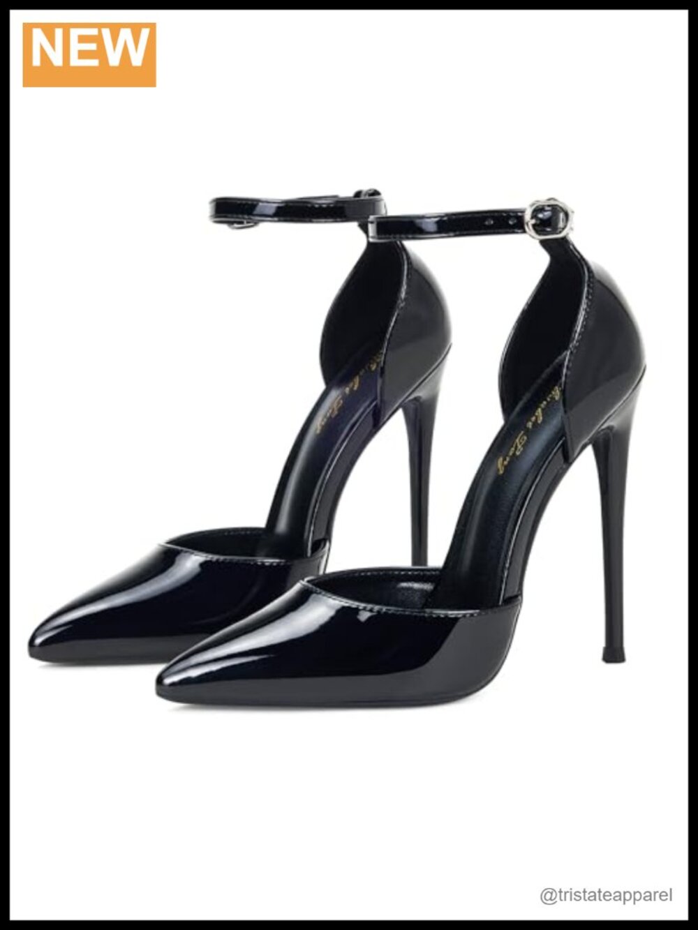 Elisabet Tang Women's High Heels D'Orsay Ankle Strap Pointed Toe Stiletto Pumps